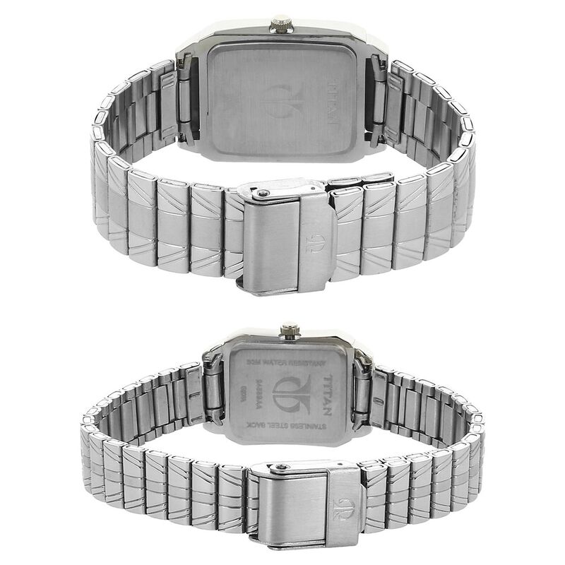 Buy Online Titan Quartz Analog with Day and Date Silver Dial Metal