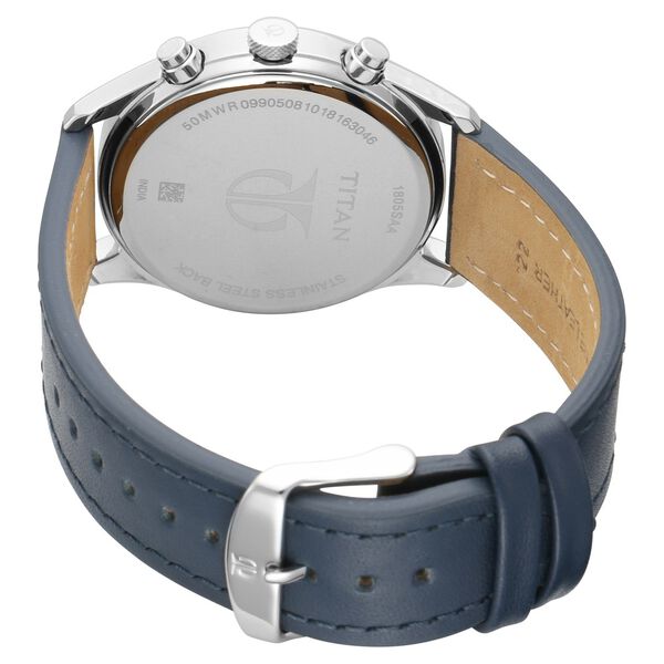Titan Men's Metropolitan Charm: Men's Multifunctional Blue Watch with Leather Strap - image number 3