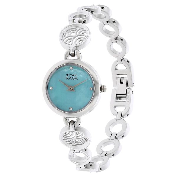 Titan Quartz Analog Blue Dial Metal Strap Watch for Women - image number 1