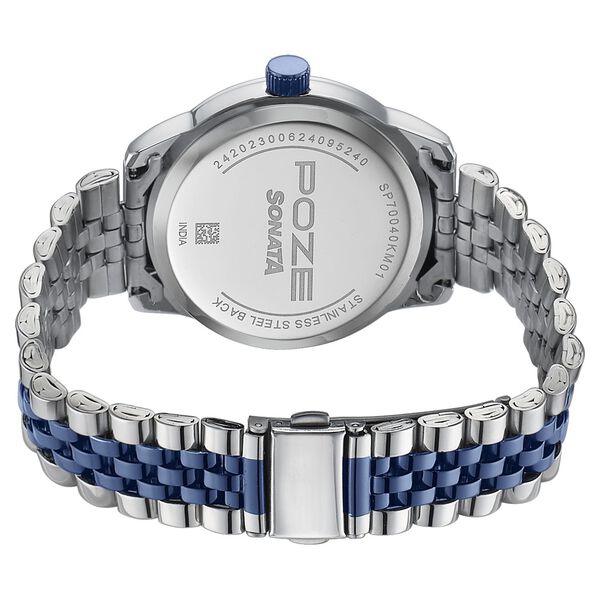 Sonata Poze Quartz Analog Blue Dial Stainless Steel Strap Watch For Men - image number 5
