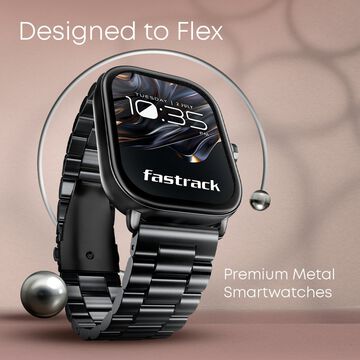 Fastrack Radiant FX2 Luxury Metal Smartwatch with largest 5.1 AMOLED Display with Functional Crown With Silver Strap