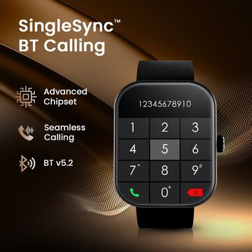 Titan Mirage 4.97 cm AMOLED Display and AOD, Functional Crown, BT Calling Smartwatch with Black Metal Strap With Black Strap