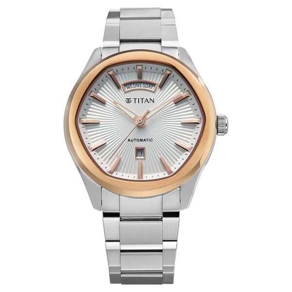 Titan Astral Concealed Automatic Analog with Silver White Dial Stainless Steel Strap Watch for Men - image number 1