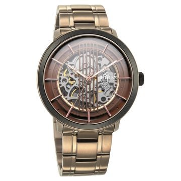 Titan Quartet Brown Dial Automatic Stainless Steel Strap Watch for Men
