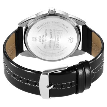 Sonata RPM Grey Dial Leather Strap Watch for Men