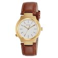 Sonata Act Safety Watch White Dial Women Watch With Leather Strap - image number 0