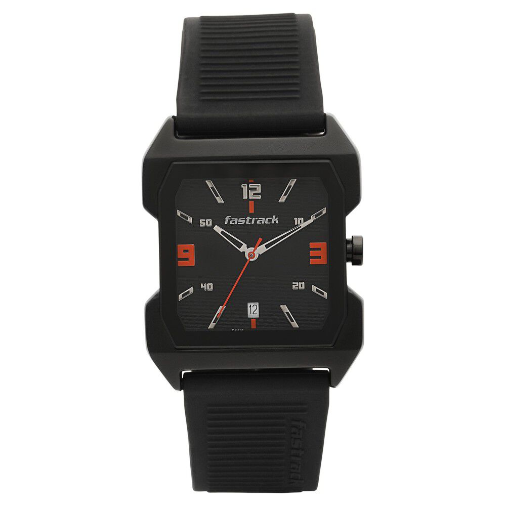 Buy Online Fastrack Hitlist Quartz Analog with Date Black Dial PU Strap Watch for Guys ns1474np01 Titan