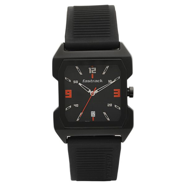 Fastrack Hitlist Quartz Analog with Date Black Dial PU Strap Watch for Guys - image number 1