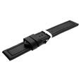 24 mm Black Genuine Leather Straps for Men - image number 3