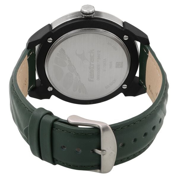 Fastrack Loopholes Quartz Analog Green Dial Leather Strap Watch for Guys - image number 3