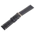 24 mm Black Genuine Leather Straps for Men - image number 3