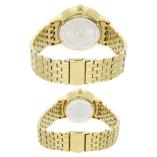Titan Bandhan White Dial Analog with Date Stainless Steel Strap watch for Couple - image number 4
