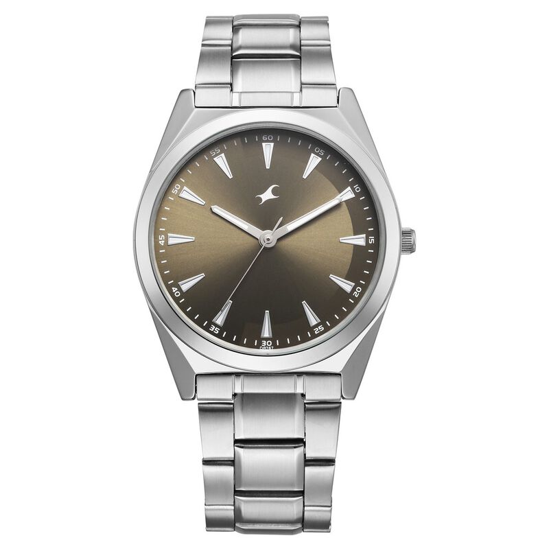 Fastrack Stunners X Quartz Analog Green Dial Stainless Steel Strap Watch For Guys
