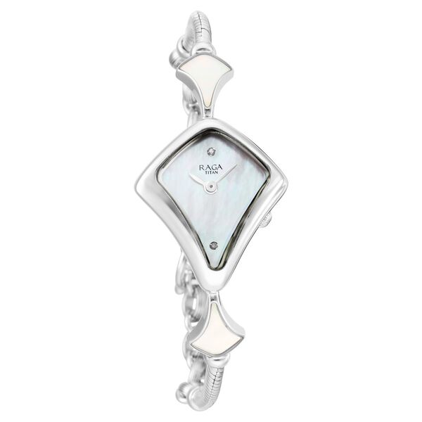 Titan Raga Silver Mother Of Pearl Dial Analog Sterling Silver Strap watch for Women - image number 1