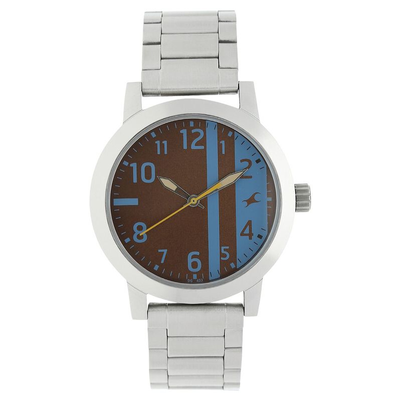 Fastrack Bare Basics Quartz Analog Bicolour Dial Stainless Steel Strap Watch for Guys