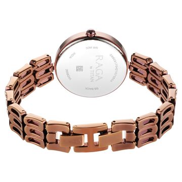Titan Raga Chic Mother Of Pearl Dial Analog Metal Strap Watch for Women