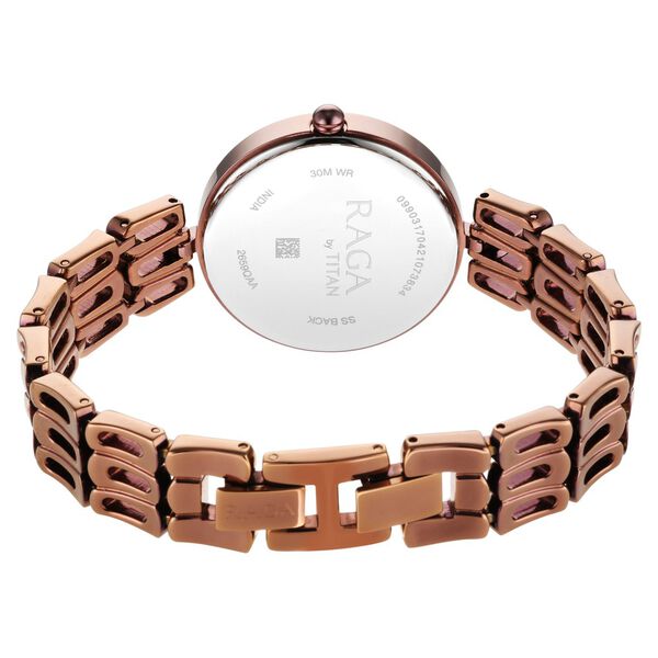 Titan Raga Chic Mother Of Pearl Dial Analog Metal Strap Watch for Women - image number 4