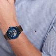 Tommy Hilfiger Automatic Blue Dial Brown Leather Strap Watch For Men - image number 3