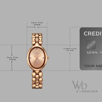Vyb Enigma By Fastrack Quartz Analog Rose Gold Dial Rose Gold Metal Strap Watch For Girls