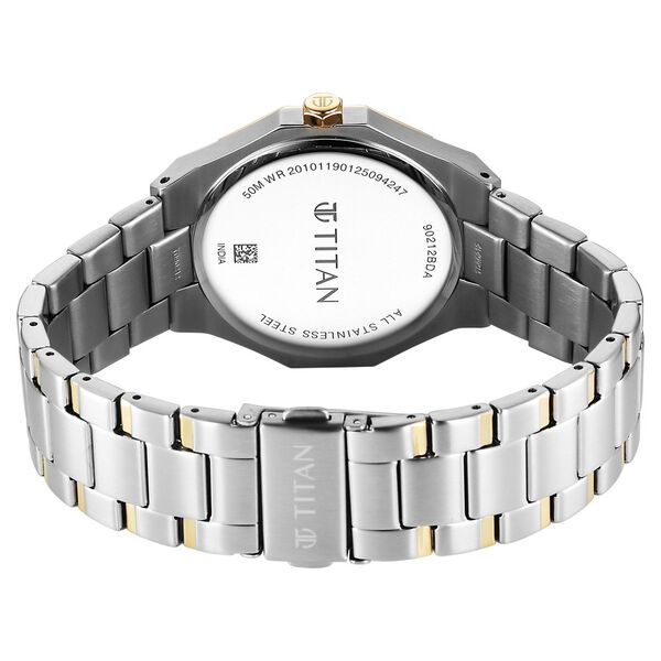 Titan Regalia Dodecagon Quartz Analog with Date Silver Dial Two Toned Stainless Steel Strap Watch For Men - image number 4