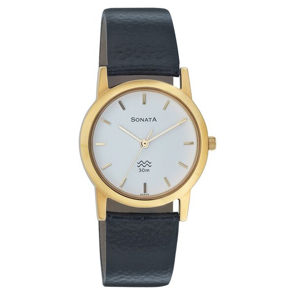 Sonata Quartz Analog White Dial Strap Watch for Men - image number 0