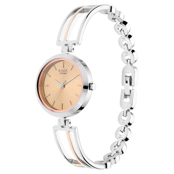 Titan Raga Viva Rose Gold Dial Women Watch With Metal Strap - image number 2