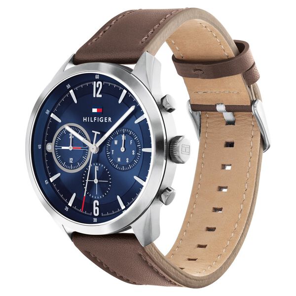 Tommy Hilfiger Blue Dial Leather Strap Watch for Men - image number 1