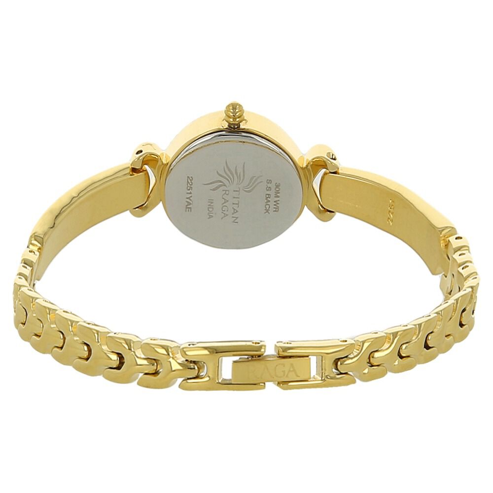Buy Online Titan Raga Champagne Dial Women Watch With Metal Strap nj2251ym03 Titan