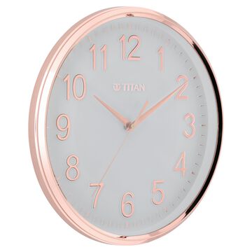 Titan Classic White Metallic Finish Wall Clock with Silent Sweep Technology - 30 cm x 30 cm (Medium)