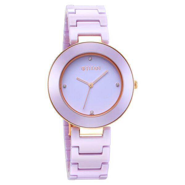 Titan Purple Ceramics Purple Dial Analog Ceramic Strap watch for Women - image number 0