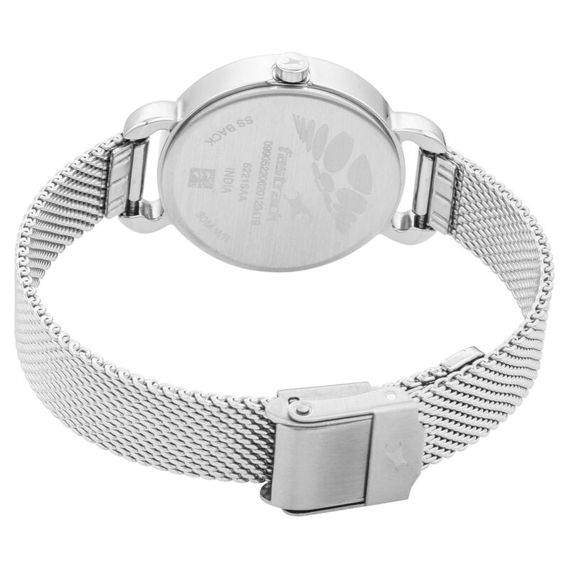 Fastrack Animal Print Quartz Analog Silver Dial Stainless Steel Strap Watch for Girls - image number 5