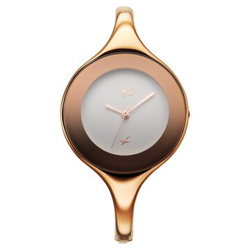 Vyb Slayer By Fastrack Quartz Analog White Dial Metal Strap Watch For Girls