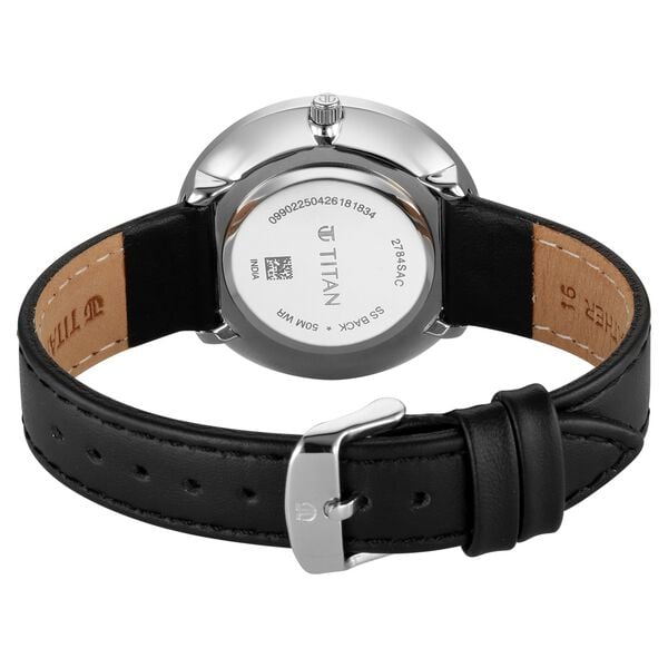 Titan Neo Quartz Analog White Dial Brown Leather Strap Watch For Women - image number 5