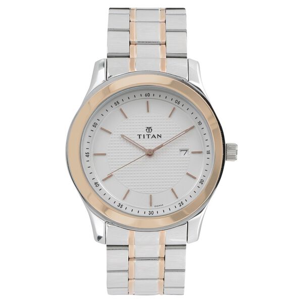 Titan Regalia Baron White Dial Analog with Date Stainless Steel Strap Watch for Men - image number 0