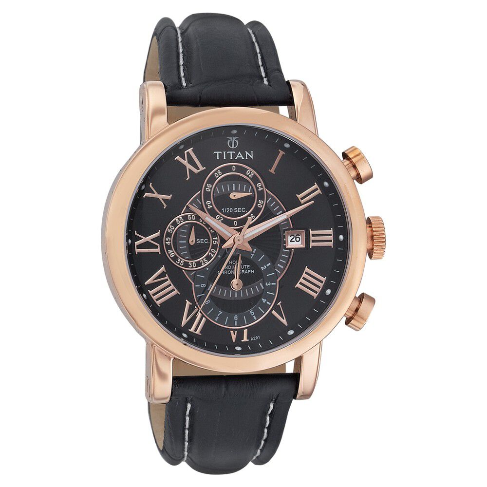 Buy Online Titan Quartz Chronograph Black Dial Watch for Men 9234kl01 Titan
