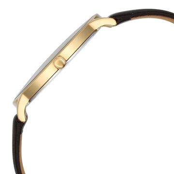 Titan Nebula Lustre 18k Gold Analog Leather Strap Watch for Men