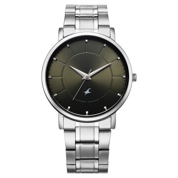Fastrack Stunners X Quartz Analog Green Dial Stainless Steel Strap Watch For Guys