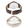 Titan Bandhan White and Mother of Pearl Dial Analog with Date Leather Strap watch for Couple - image number 4