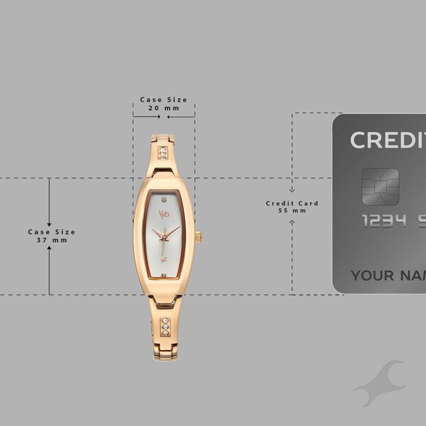 Vyb Manifester By Fastrack Quartz Analog Silver Dial Rose Gold Stainless Steel Strap Watch For Girls - image number 3