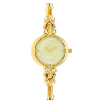Nebula Quartz Analog Champagne Dial 18 Karat Gold Strap Watch for Women
