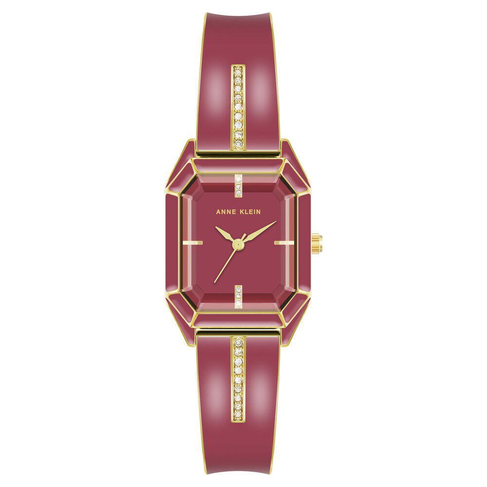 Buy Online Anne Klein Quartz Analog Maroon Dial Stainless Steel