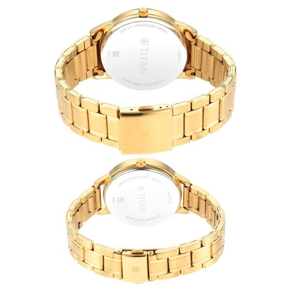 Titan Bandhan Grey Dial Analog Stainless Steel Strap Watch for Couple - image number 4