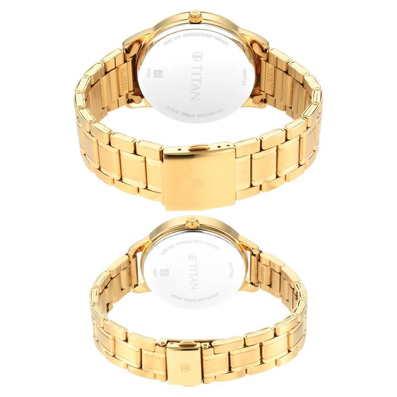 Titan Bandhan Grey Dial Analog Stainless Steel Strap Watch for Couple - image number 4
