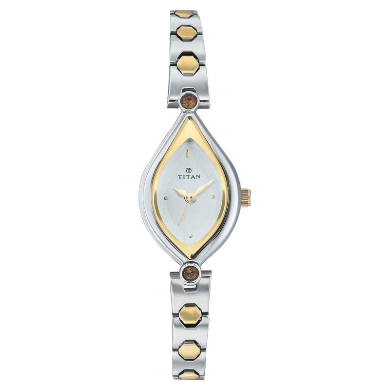 Titan Quartz Analog Silver Dial Watch for Women