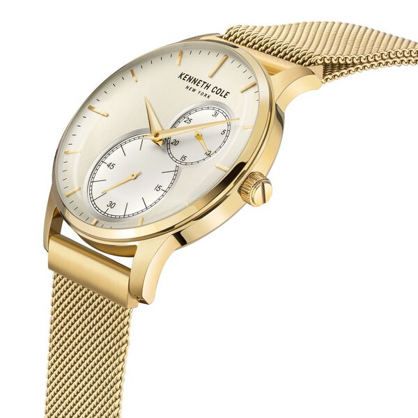 Kenneth Cole Quartz Analog Champagne Dial Stainless Steel Strap Watch for Men - image number 1