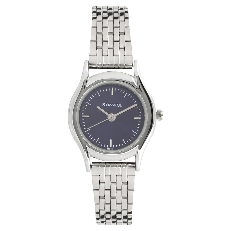 Sonata Essentials Blue Dial Women Watch With Stainless Steel Strap
