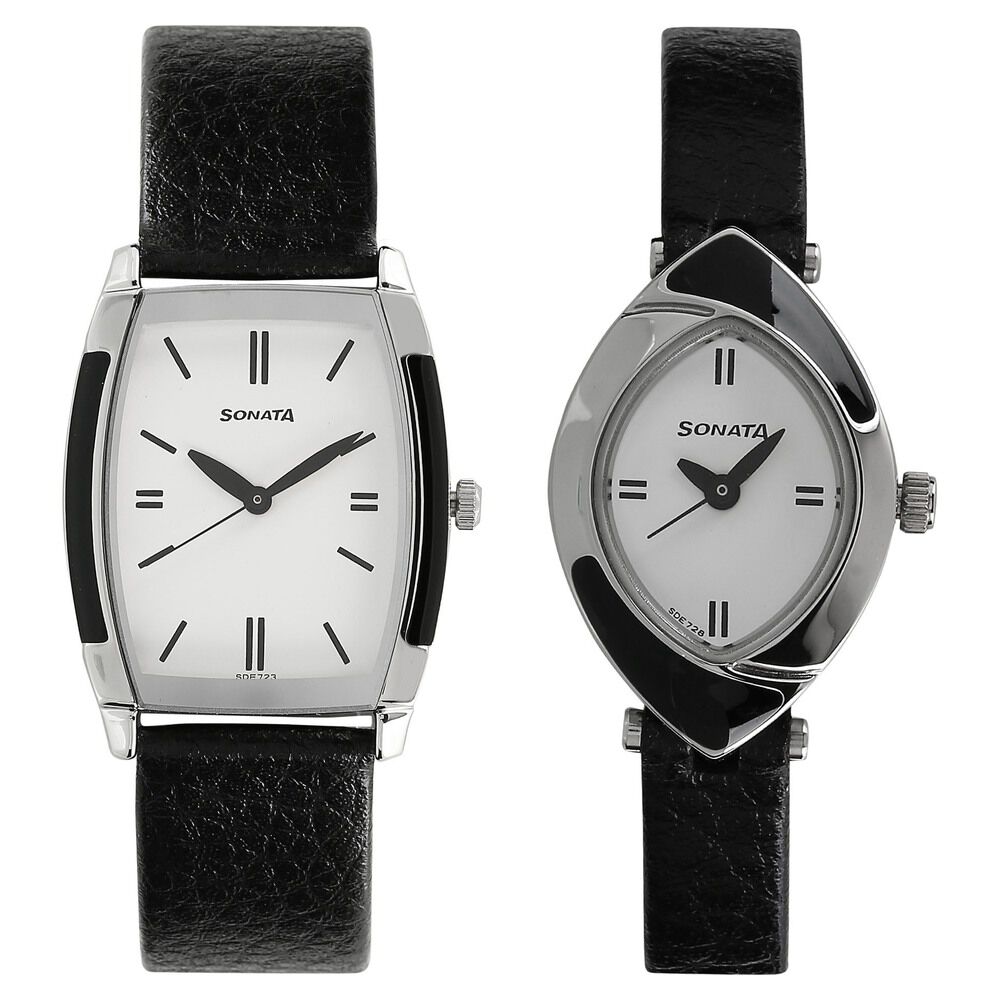 Sonata white strap watches top