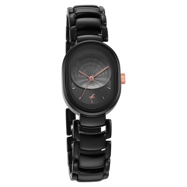Steel Strap Fastrack Watches Ladies Black Black Wrist Watch For