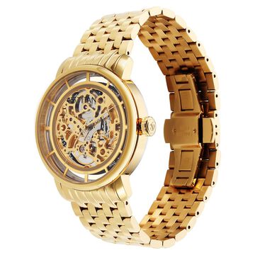 Titan Mechanical Slimline Golden Dial Mechanical Stainless Steel Strap watch for Men