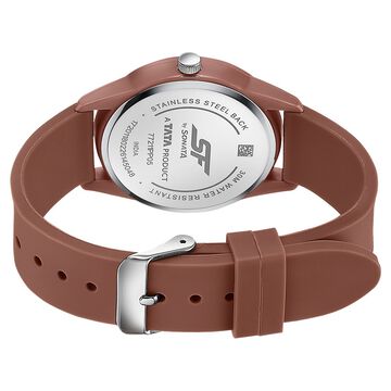 Sonata SF Field watch Quartz Analog Brown Dial Brown Silicone Strap Watch For Men